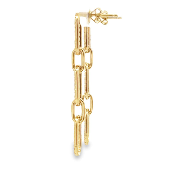 Natural .99ct Diamond Dangle Earrings 14KT Yellow Gold