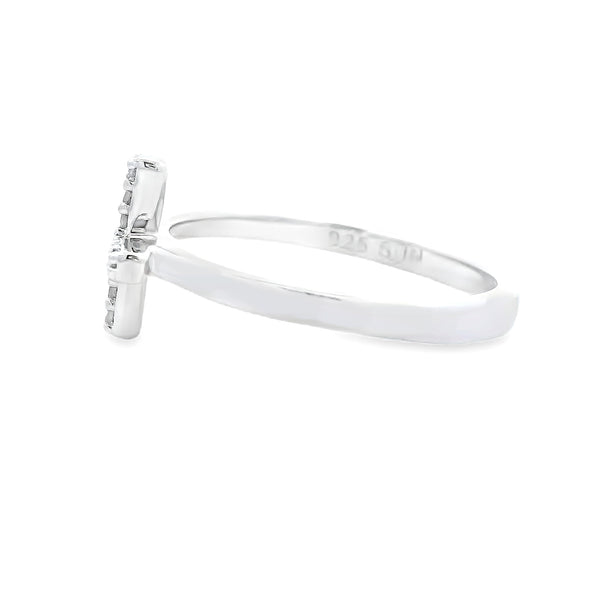 Natural .12ct Diamond Ring Sterling Silver