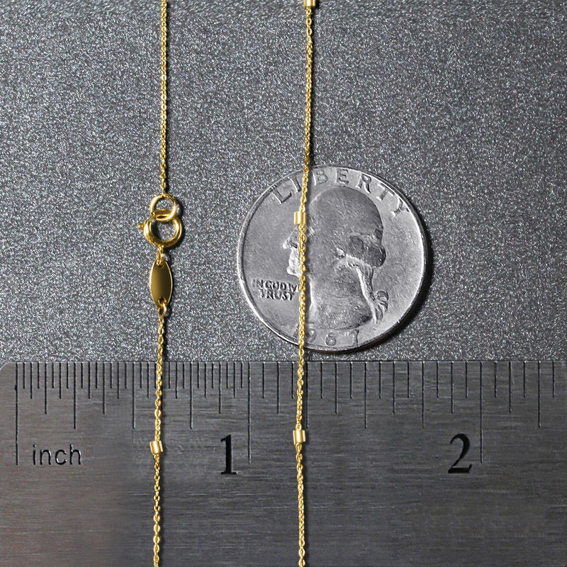 Bead Links Pendant Chain in 14k Yellow Gold (1.5mm)