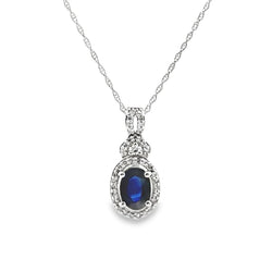 Sapphire Diamond Fashion Pendants 10KT White Gold