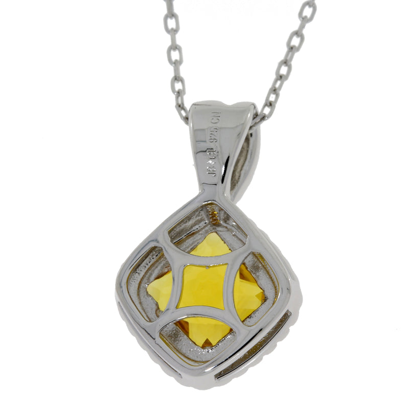 Natural 1.65ct Synthetic Color Pendant Sterling Silver