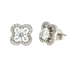 Genuine Moissanite Stud Earrings Sterling Silver