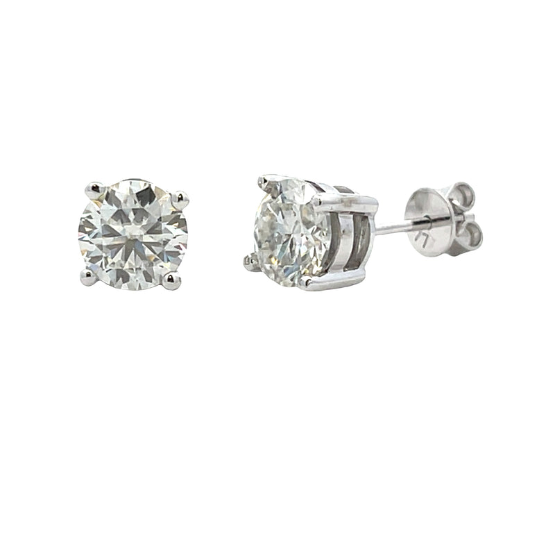 Natural 1.32ct Moissanite Stud Earrings 10KT White Gold