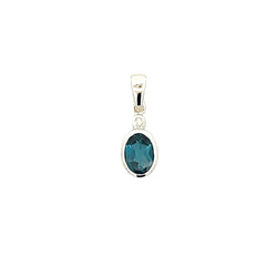 London Blue Topaz Fashion Pendants 10KT White Gold