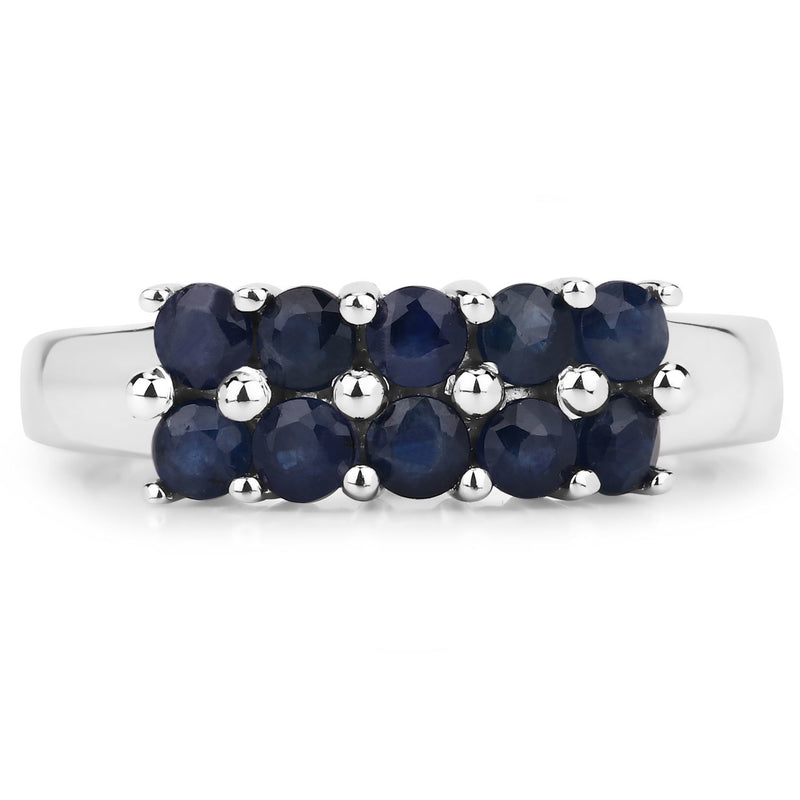 1.00 Carat Genuine Blue Sapphire .925 Sterling Silver Ring