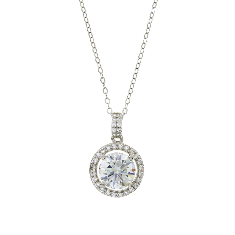 Genuine Moissanite Fashion Pendants Sterling Silver