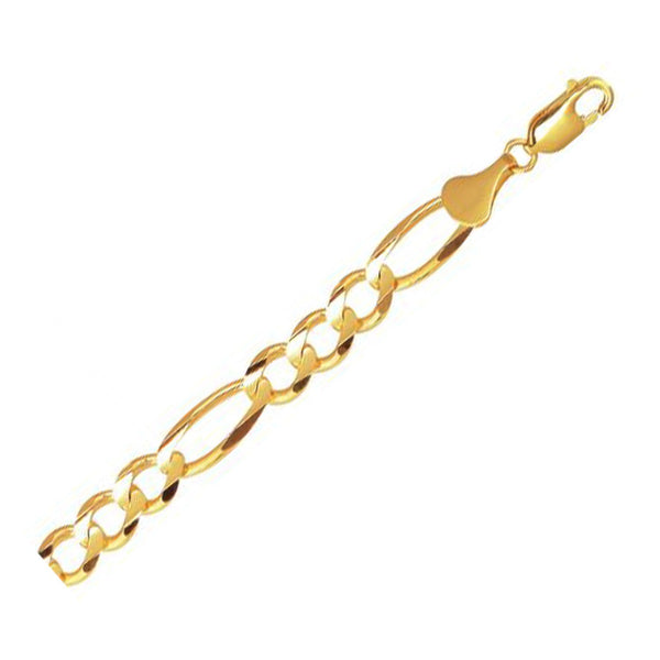 10k Yellow Gold Solid Figaro Bracelet (7.90 mm)