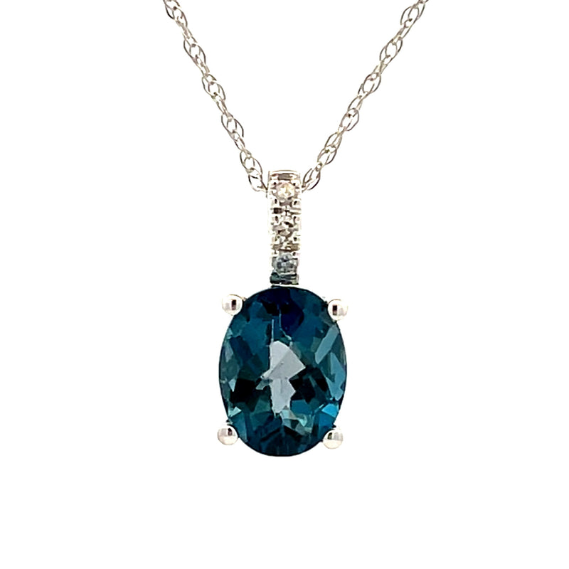 London Blue Topaz Fashion Pendants 14KT White Gold