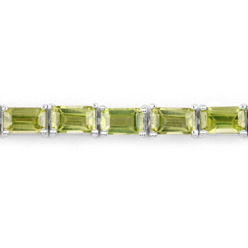 8.68 Carat Genuine Peridot .925 Sterling Silver Bracelet