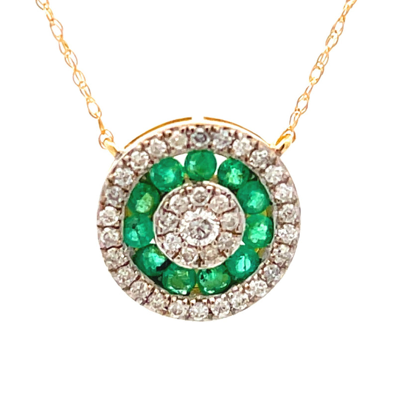 .65ct Emerald Diamond Fashion Pendants 14KT Yellow Gold