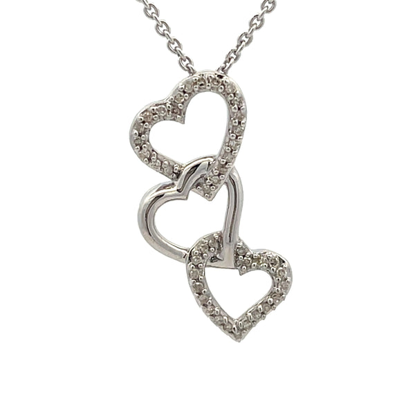 .11ct Diamond Heart Love Pendant Sterling Silver