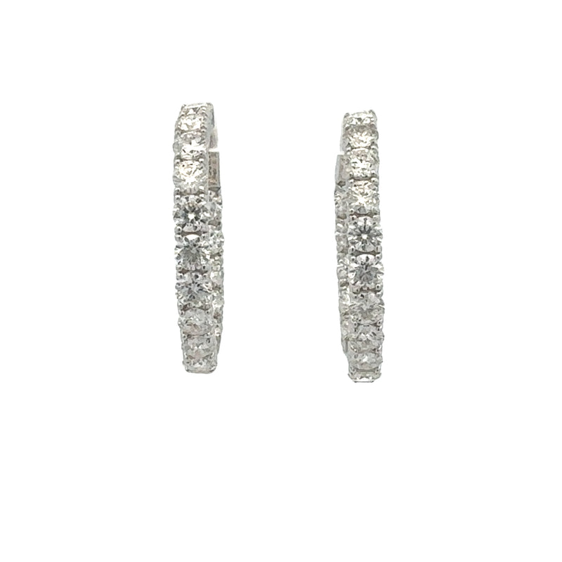 Genuine 4.89ct Moissanite Hoop Earrings Sterling Silver