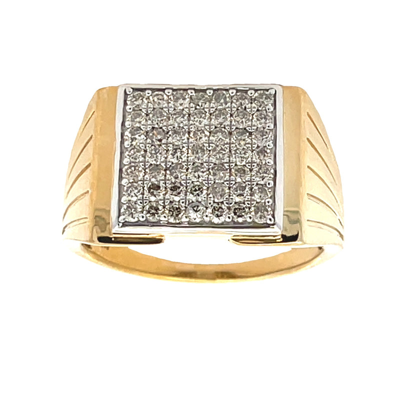 Genuine 1.02ct Diamond Mens Ring 10KT Yellow Gold