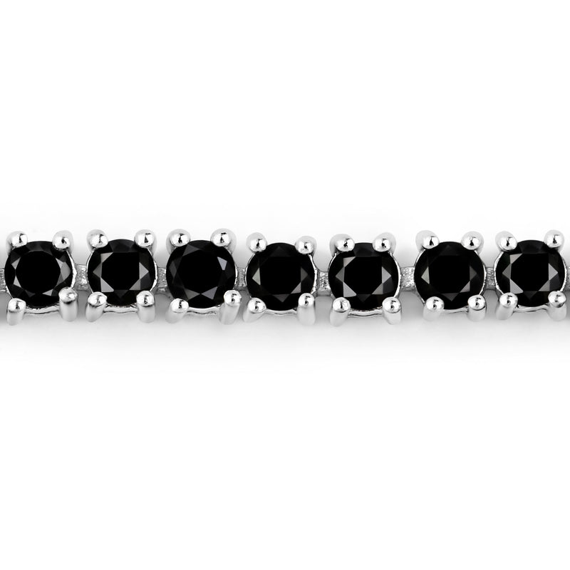 3.15 Carat Genuine Black Diamond .925 Sterling Silver Bracelet