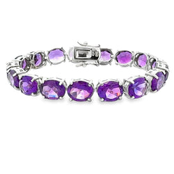 40.00ct Amethyst Tennis Bracelet Sterling Silver