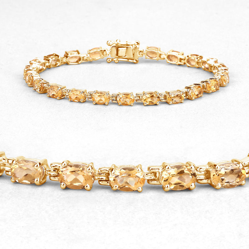 9.46 Carat Genuine Citrine .925 Sterling Silver Bracelet