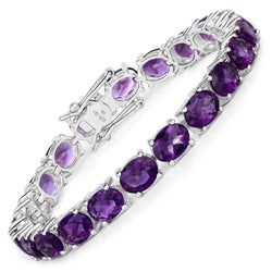 23.10 Carat Genuine Amethyst .925 Sterling Silver Bracelet