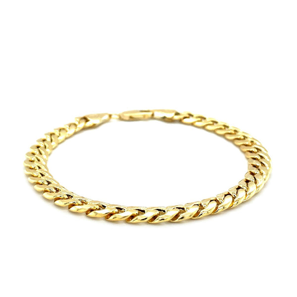 10k Yellow Gold Semi Solid Miami Cuban Bracelet (6.60 mm)