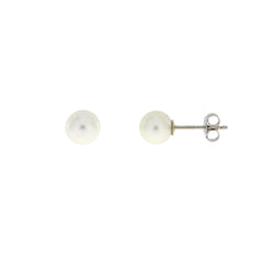 Pearl Stud Earrings Sterling Silver