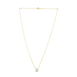 14k Yellow Gold MOP Evil Eye Necklace