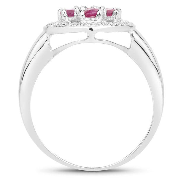 1.54 Carat Genuine Ruby .925 Sterling Silver Ring