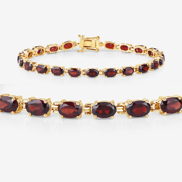 11.22 Carat Genuine Garnet .925 Sterling Silver Bracelet