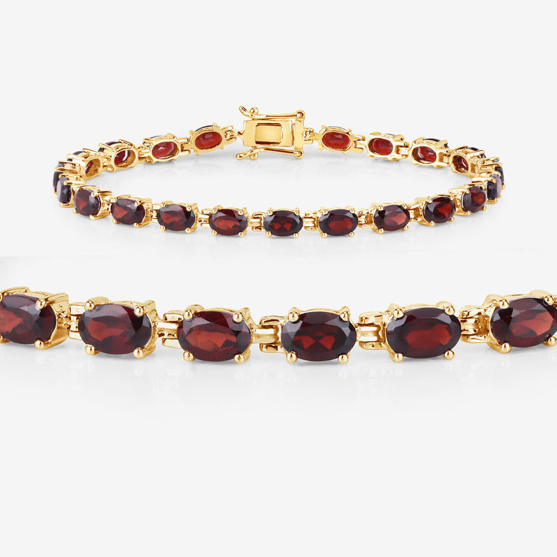 11.22 Carat Genuine Garnet .925 Sterling Silver Bracelet