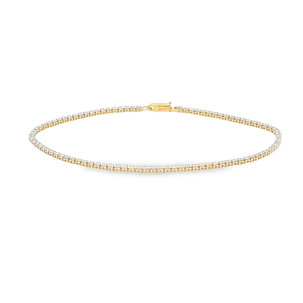 Natural 1.00ct Diamond Tennis Bracelet 14KT Yellow Gold