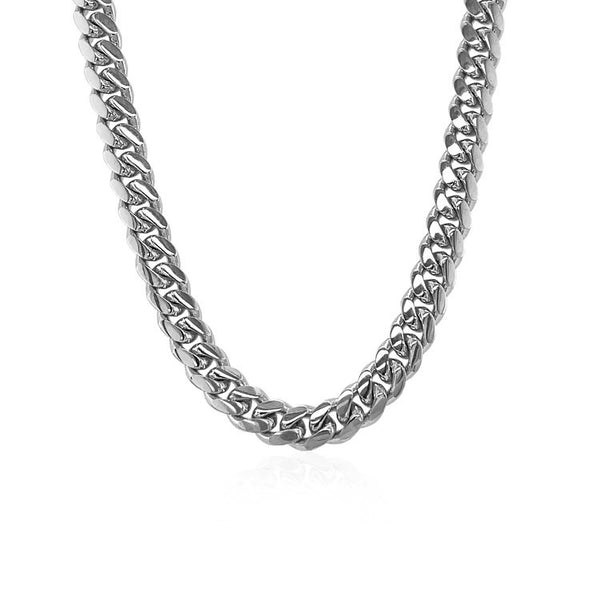 14k White Gold Classic Miami Cuban Solid Chain (5.00 mm)