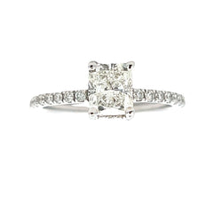 1.33ct Diamond Ctr Diamond Eng Only 14KT White Gold