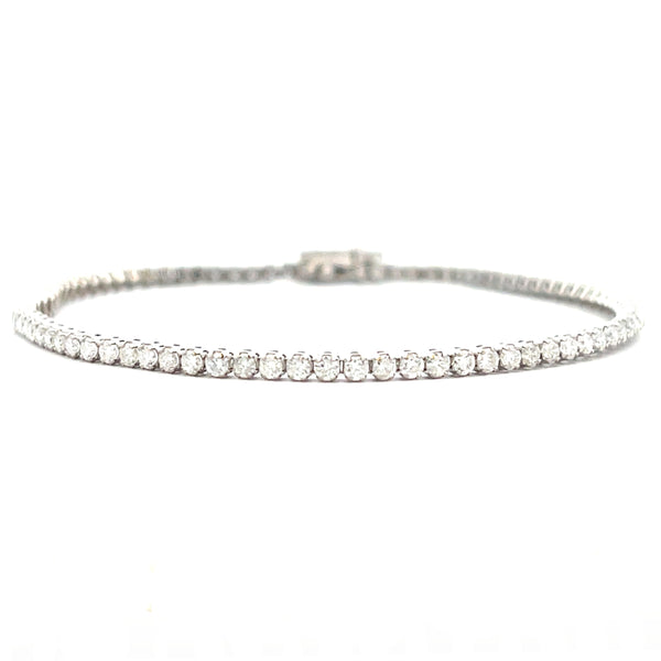 Natural 2.00ct Diamond Tennis Bracelet 14KT White Gold