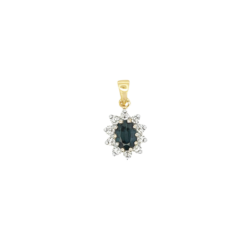 Sapphire Diamond Fashion Pendants 14KT Yellow Gold