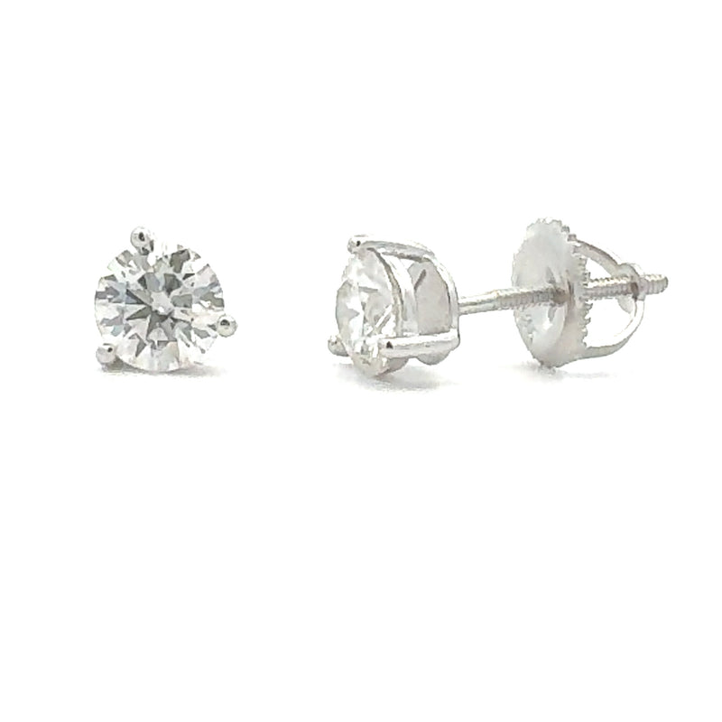 Genuine .87ct Moissanite Stud Earrings Sterling Silver