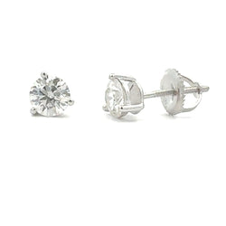 Genuine .87ct Moissanite Stud Earrings Sterling Silver