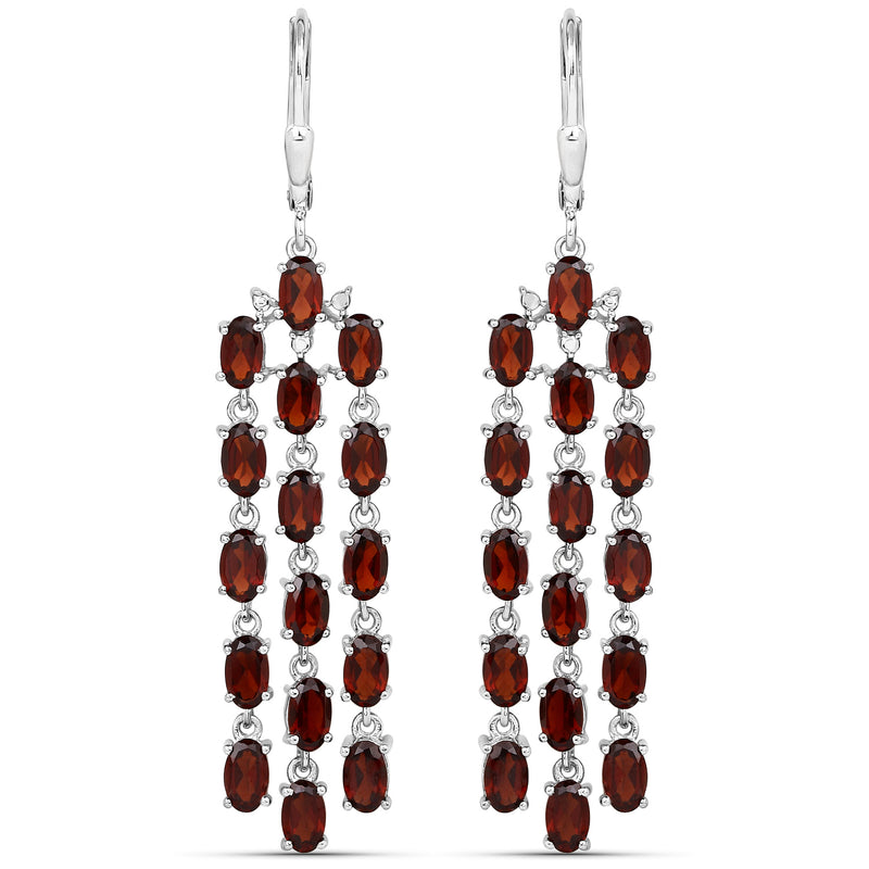 8.96 Carat Genuine Garnet .925 Sterling Silver Earrings