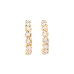 18k Yellow Gold Plated 925 Sterling Silver 0.51 Diamond Earrings for Women