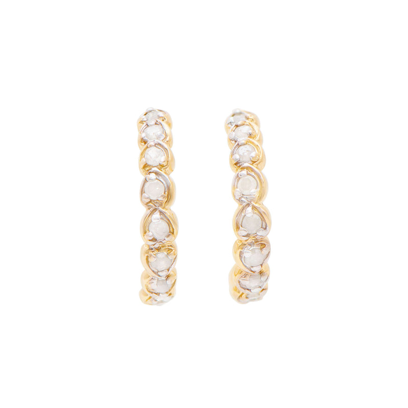 18k Yellow Gold Plated 925 Sterling Silver 0.51 Diamond Earrings for Women