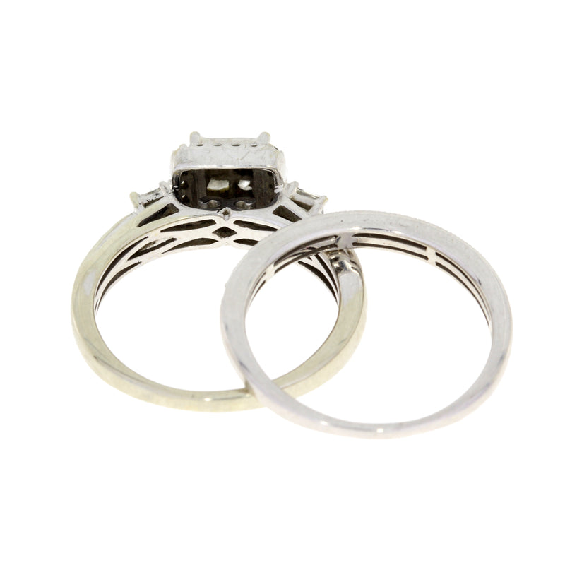 1.00ct Diamond Engagement Ring Set 10KT White Gold