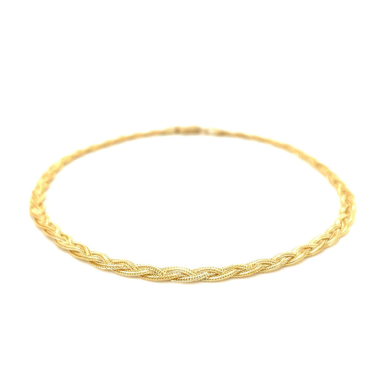 3.5mm 14k Yellow Gold Braided Bracelet