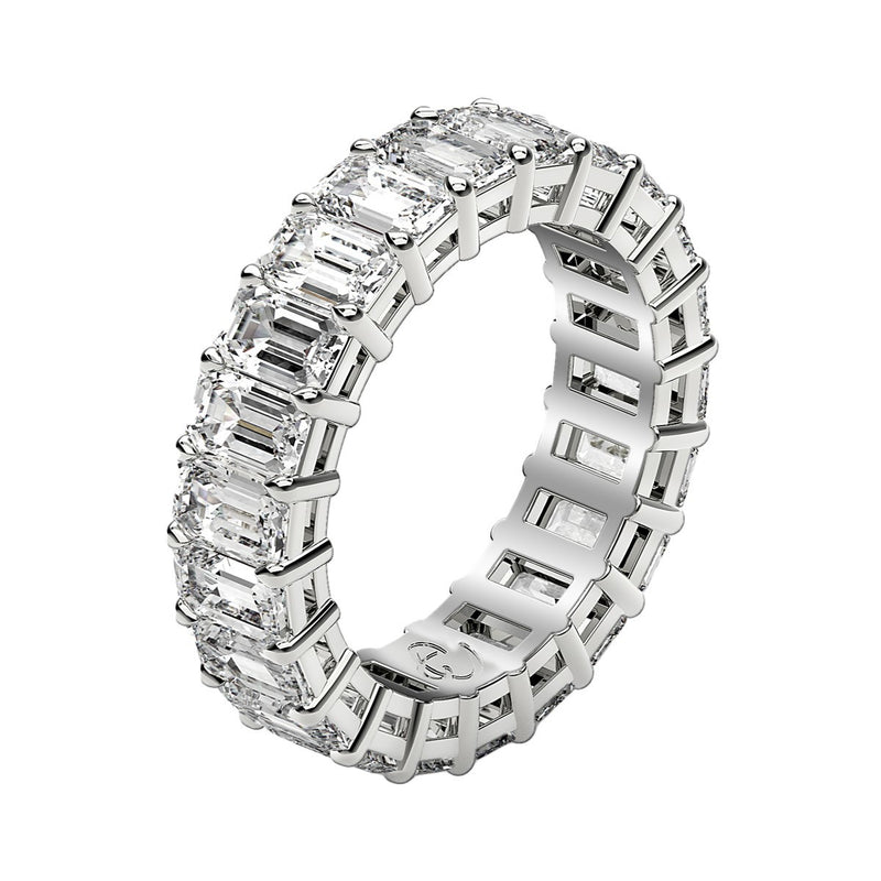 Emerald Cut Lab Grown Diamond Eternity Ring in 14k White Gold (2 cttw FG/VS2)