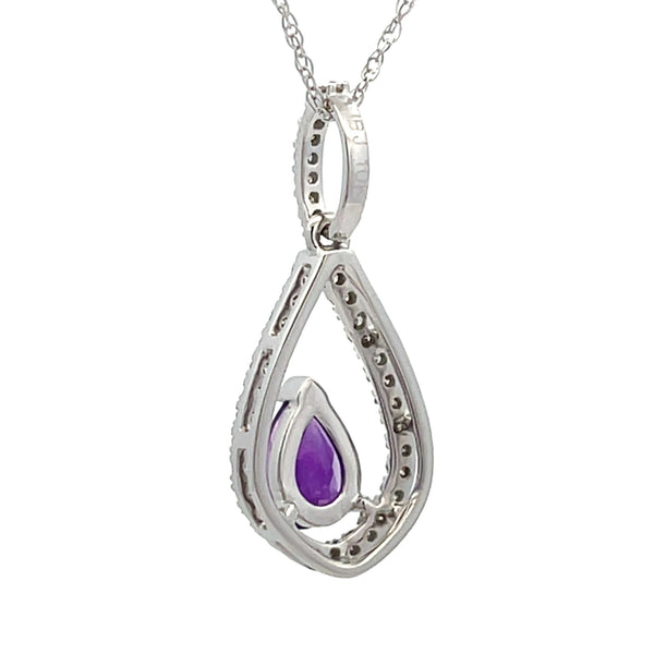 .17ct Amethyst Diamond Fashion Pendants 10KT White Gold