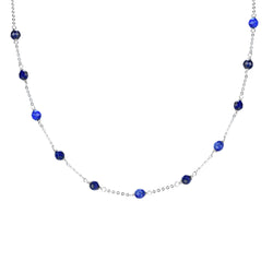 V3 Jewelry Lapis Sterling Silver Station Necklace