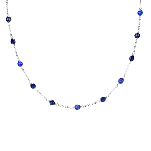 V3 Jewelry Lapis Sterling Silver Station Necklace