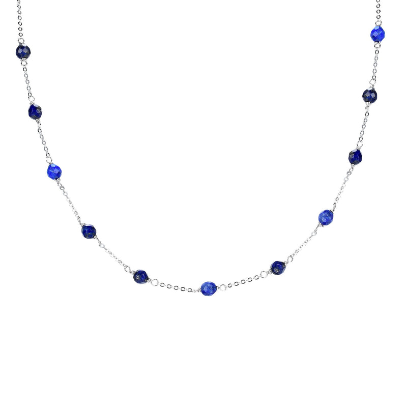 V3 Jewelry Lapis Sterling Silver Station Necklace