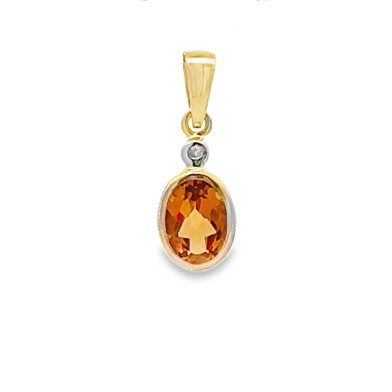 .69ct Citrine Diamond Fashion Pendants 10KT Yellow Gold