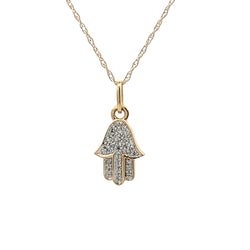 Natural .06ct Diamond Fashion Pendants 14KT Yellow Gold