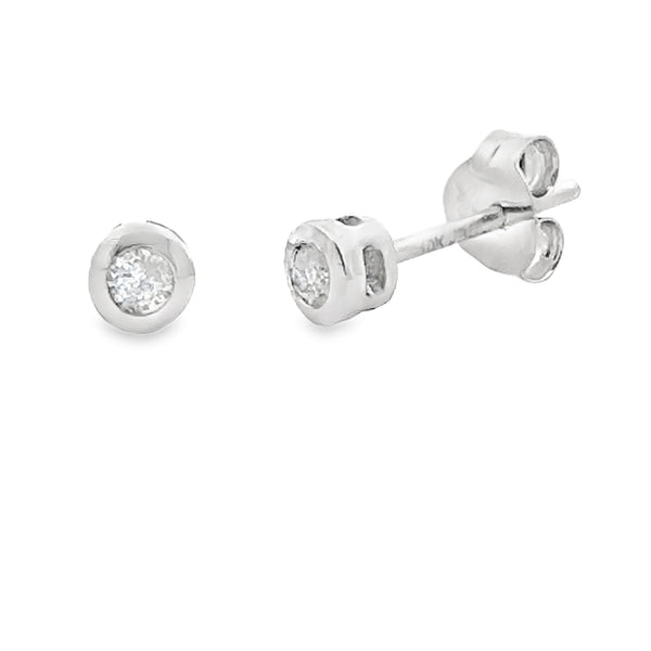 Natural .10ct Diamond Stud Earrings 10KT White Gold