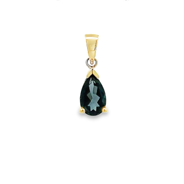 London Blue Topaz Fashion Pendants 10KT Yellow Gold