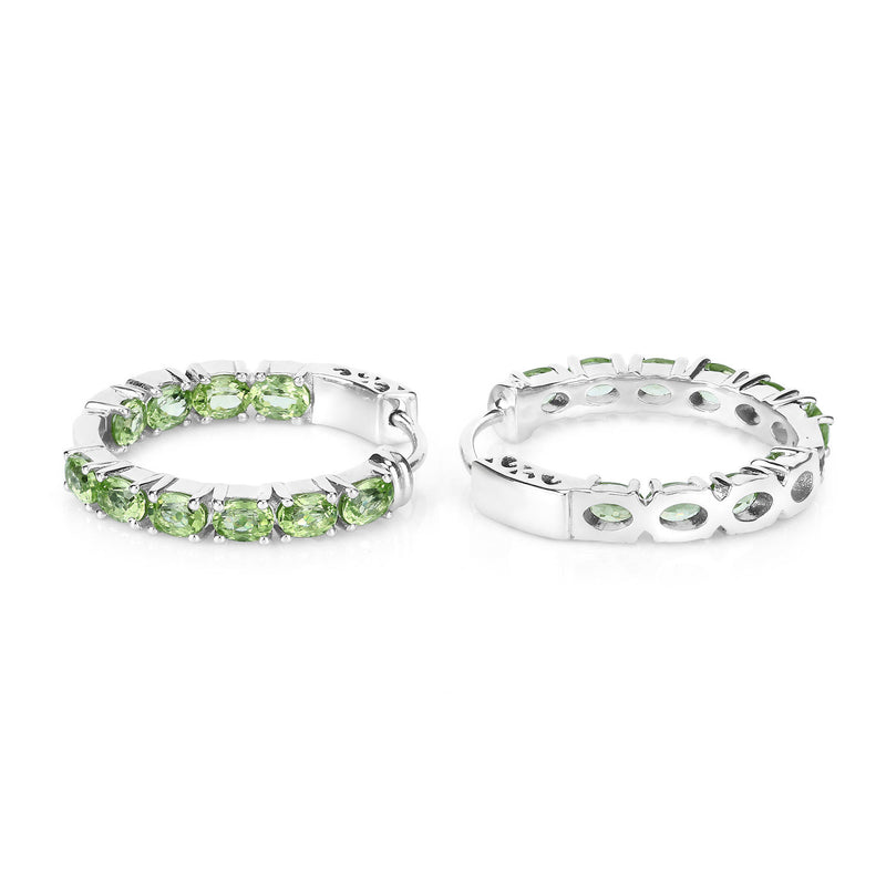 3.40 Carat Genuine Peridot  .925 Sterling Silver Earrings