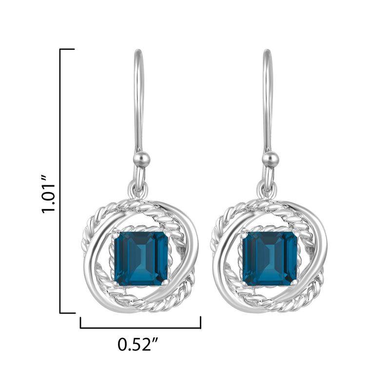 V3 Jewelry Twisted Wire Earrings with 2.75CT Natural London Blue Topaz for Women's